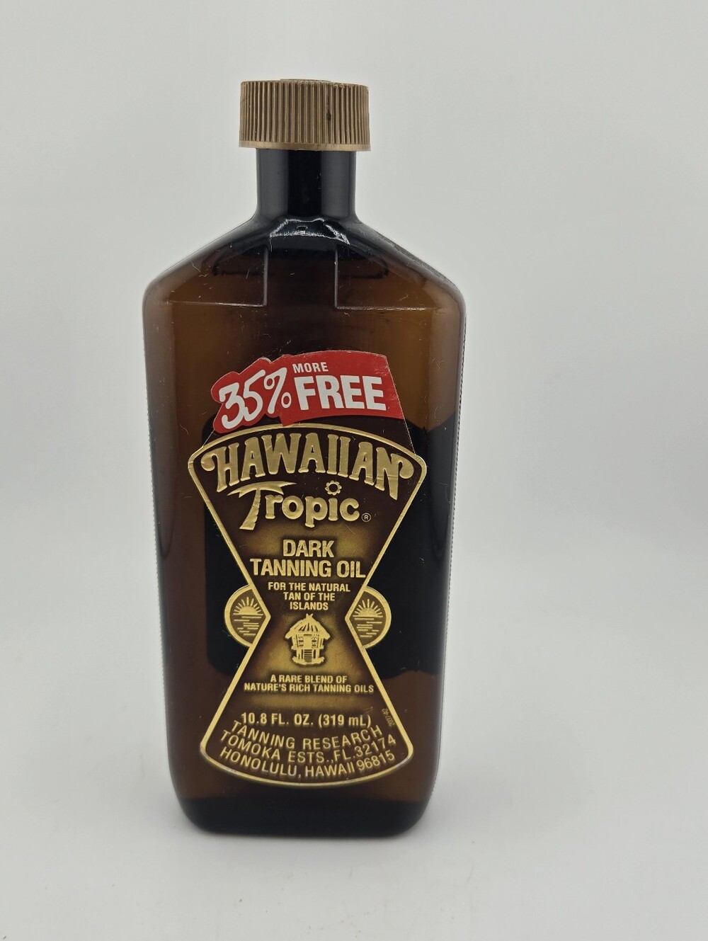 FULL VTG HAWAIIAN TROPIC DARK TANNING OIL  NO SPF  10.8 OZ ORIGINAL FORMULA